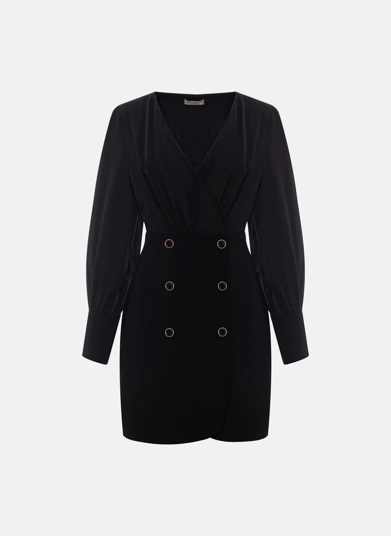 Lichi Mini combo dress with wrap bodice