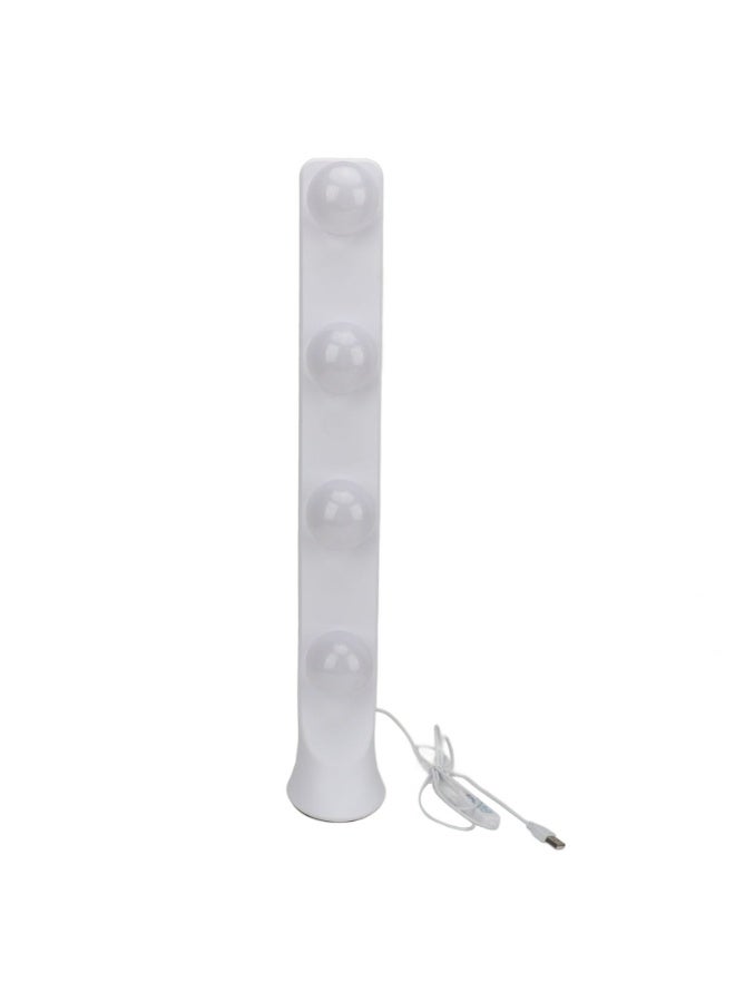 سبيس شوب مصباح زينة LED، إضاءة موحدة ساطعة بأربعة مصابيح LED وثلاث درجات حرارة لونية مع منفذ USB، مصباح مكياج محمول لغرفة النوم والحمام وغرفة الملابس (1، أبيض، 10، واط) - Image 1