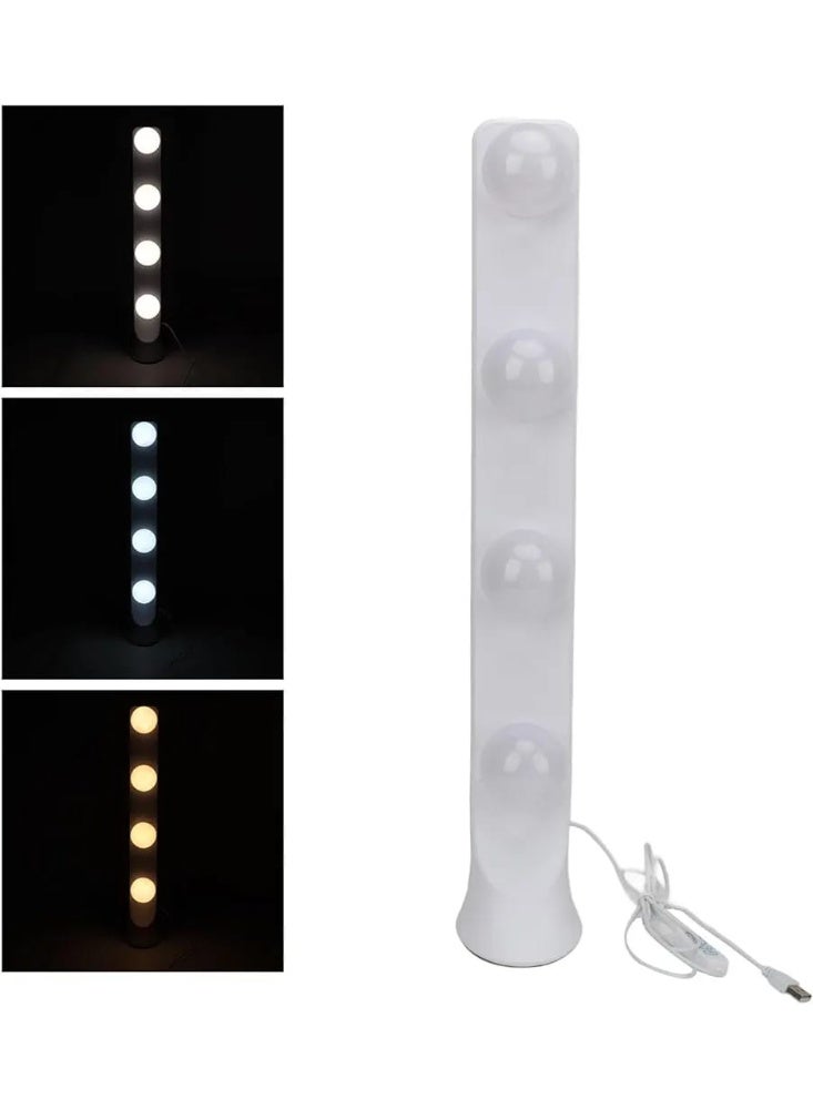 سبيس شوب مصباح زينة LED، إضاءة موحدة ساطعة بأربعة مصابيح LED وثلاث درجات حرارة لونية مع منفذ USB، مصباح مكياج محمول لغرفة النوم والحمام وغرفة الملابس (1، أبيض، 10، واط) - Image 2