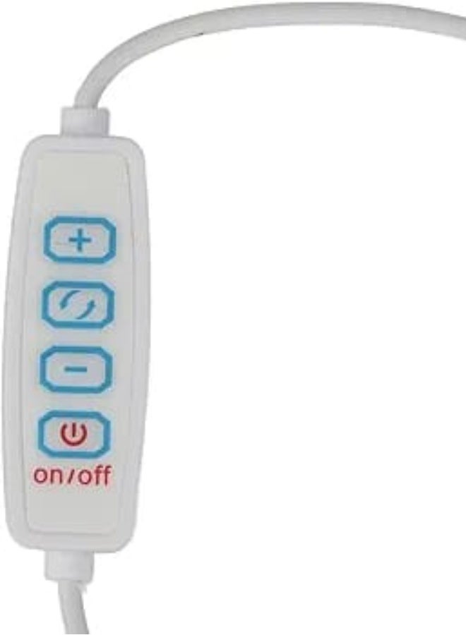 سبيس شوب مصباح زينة LED، إضاءة موحدة ساطعة بأربعة مصابيح LED وثلاث درجات حرارة لونية مع منفذ USB، مصباح مكياج محمول لغرفة النوم والحمام وغرفة الملابس (1، أبيض، 10، واط) - Image 3