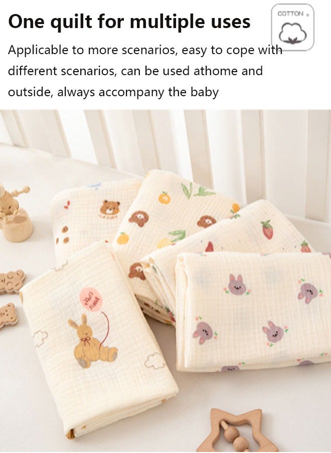 Vinnatsu Double Layer Muslin Baby Blanket Newborn Receive Blanket Cotton Swaddling Wrap Stroller Cover Bedding Baby Items Baby Swaddle Blanket Unisex Swaddles Wrap Soft Silky Muslin Neutral Receiving Blankets  - Image 4