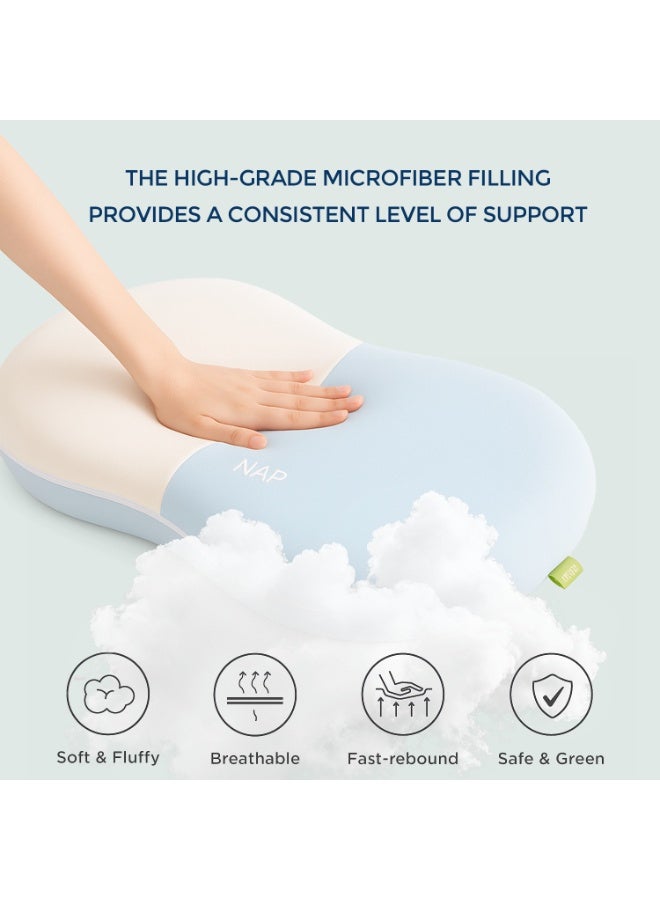 ACPLAY Ergonomic Pillow for Sleeping, Cervical Neck Pillow Memory Foam for Relief, Odor-Free, Cooling Pillow for Side Back and Lying Sleepers (Blue) - Image 4