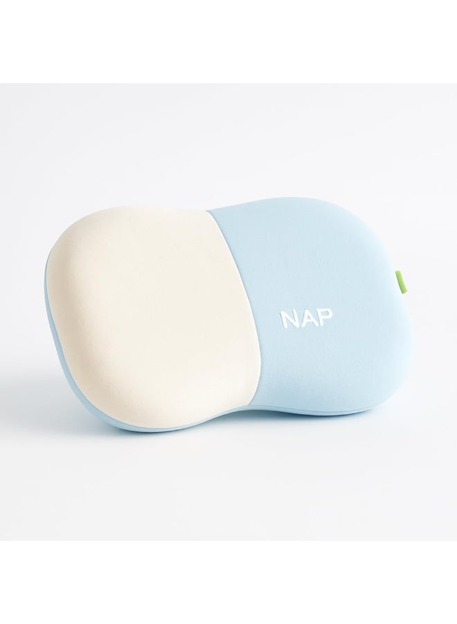 ACPLAY Ergonomic Pillow for Sleeping, Cervical Neck Pillow Memory Foam for Relief, Odor-Free, Cooling Pillow for Side Back and Lying Sleepers (Blue) - Image 1