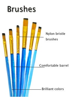 GBQ 2PCS Large Oval Paint Disc 6PCS Painting Brush 1PCS Collapsible Bucket Painting Art Supplies for Students, Artist Painting, Beginners, Outdoor Painting Activities  - Image 4