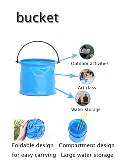 GBQ 2PCS Large Oval Paint Disc 6PCS Painting Brush 1PCS Collapsible Bucket Painting Art Supplies for Students, Artist Painting, Beginners, Outdoor Painting Activities  - Image 5