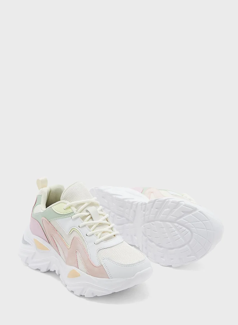 Ginger Pastel Colour Chunky Sneaker