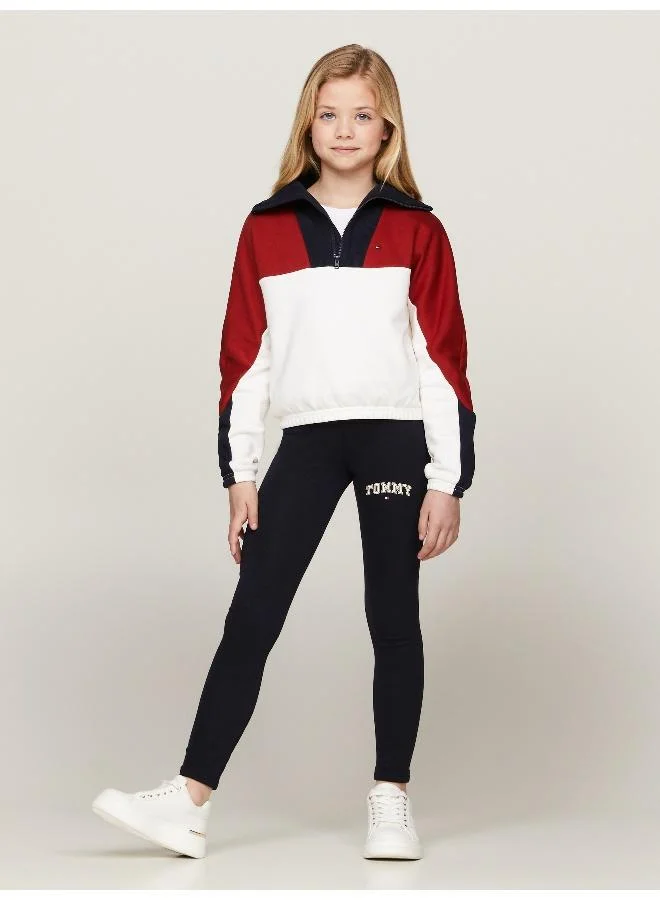 TOMMY HILFIGER RWB COLORBLOCK FLEECE HALF ZIP