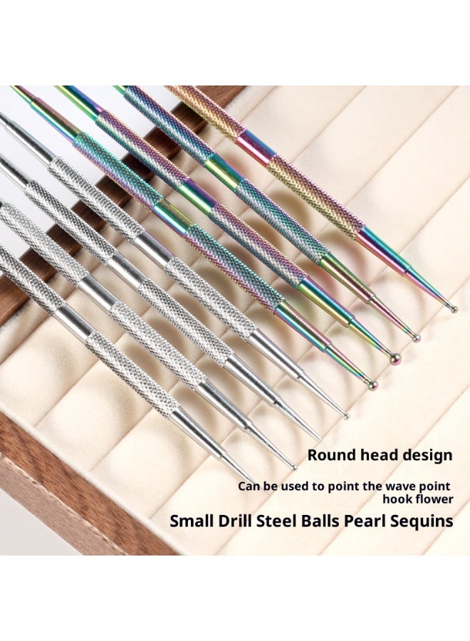 الفولاذ المقاوم للصدأ نقطة حفر القلم طلاء الأظافر الطلاء القلم نقطة الحفر نمط مزدوج الرأس مسمار الفن قلم حبر جاف مجموعة من أربع قطع - Image 3