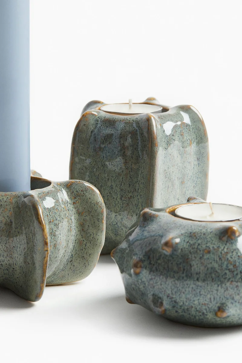 H&M Stoneware candlestick