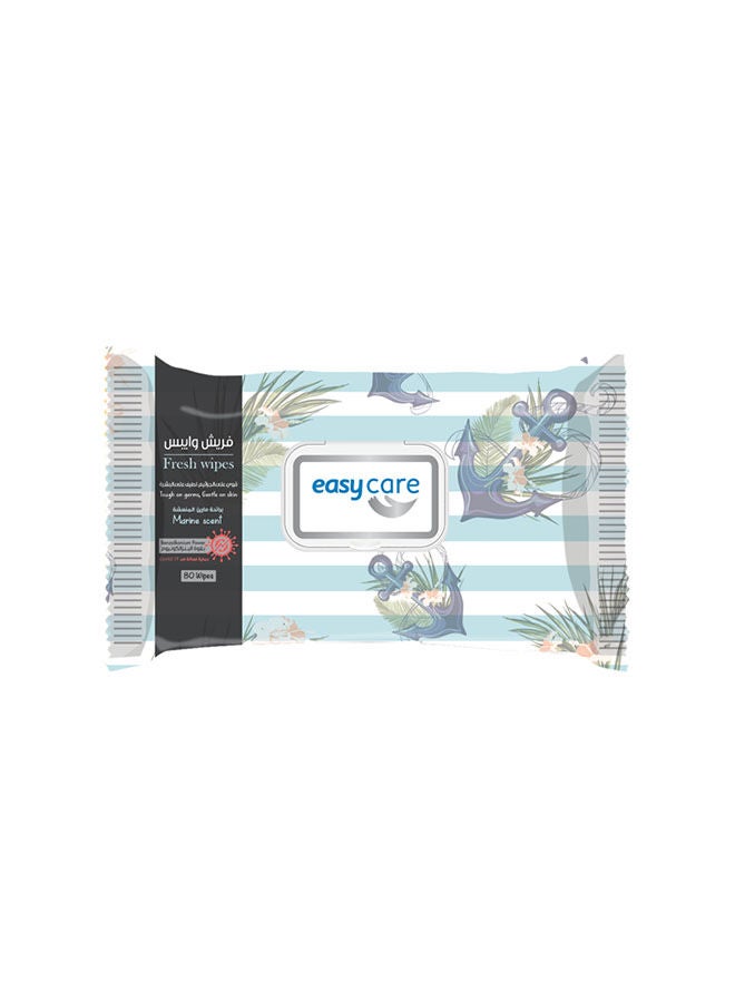 Wet Wipes All Purpose Fresh 80 Sheets Marine