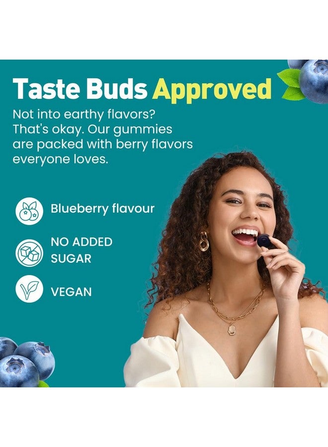 Rooted Active's Lion's Mane Mushroom Gummies, Blueberry Flavor - Mushroom Supplement Gummy for Adults & Children Supports Brain Health, Cognitive Function, Focus, Memory & Mood, 60 Gummies | Sugar Free - Image 3