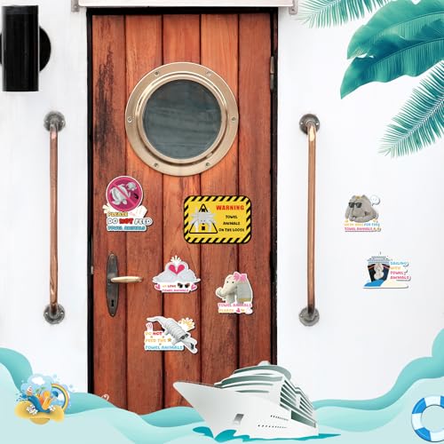 Dazoratix Towel Animals Cruise Magnets - 7Pcs Large Funny Ship Door Decoration Magnetic Stickers Sea Ocean Stickers Cute Animals Anchor Stateroom Sign Decal for Home Cabinet Carnival Party Decor - Image 5