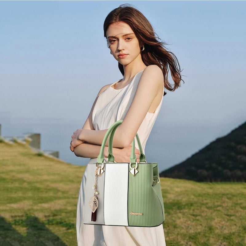 SiMYEER Purses and Handbags for Women Leather Tote Shoulder Bag Medium Satchel Purse Top Handle Bags for Ladies - Image 3