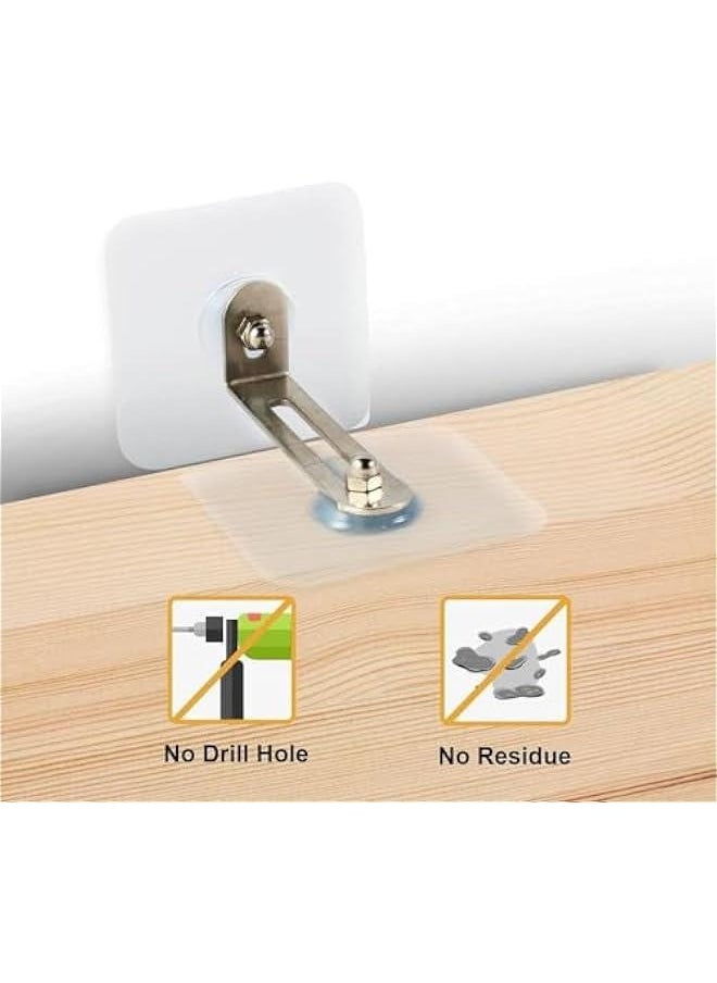 MIXDE Furniture Wall Anchors,15 Pairs Anti Tip Furniture Anchors Kit for Baby Proofing,Furniture Bookshelf Falling Prevention Safety Straps Self-Adhesive Furniture Anchors for Cabinets Drawer  - Image 4