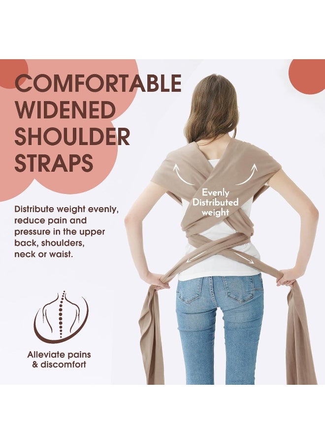 Acrabros Baby Wrap Carrier,Hands Free Baby Carrier Sling,Lightweight,Breathable,Softness,Perfect for Newborn Infants and Babies Shower Gift,Dark Cappuccino - Image 3