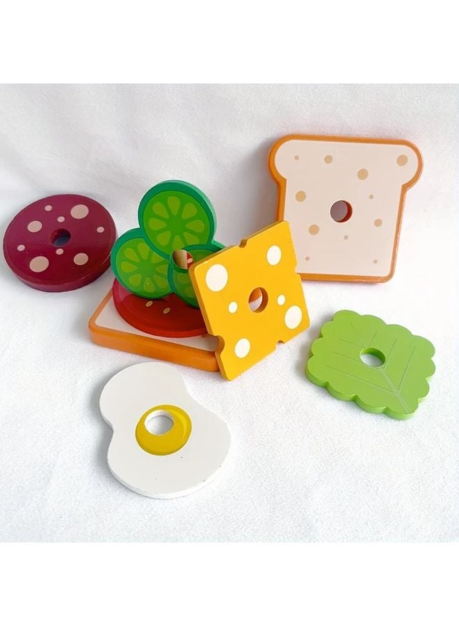 Fun Sandwich Build Wooden Puzzle Enhance Spatial Logic Focus Observation Skills Ages 3 6 - Image 4