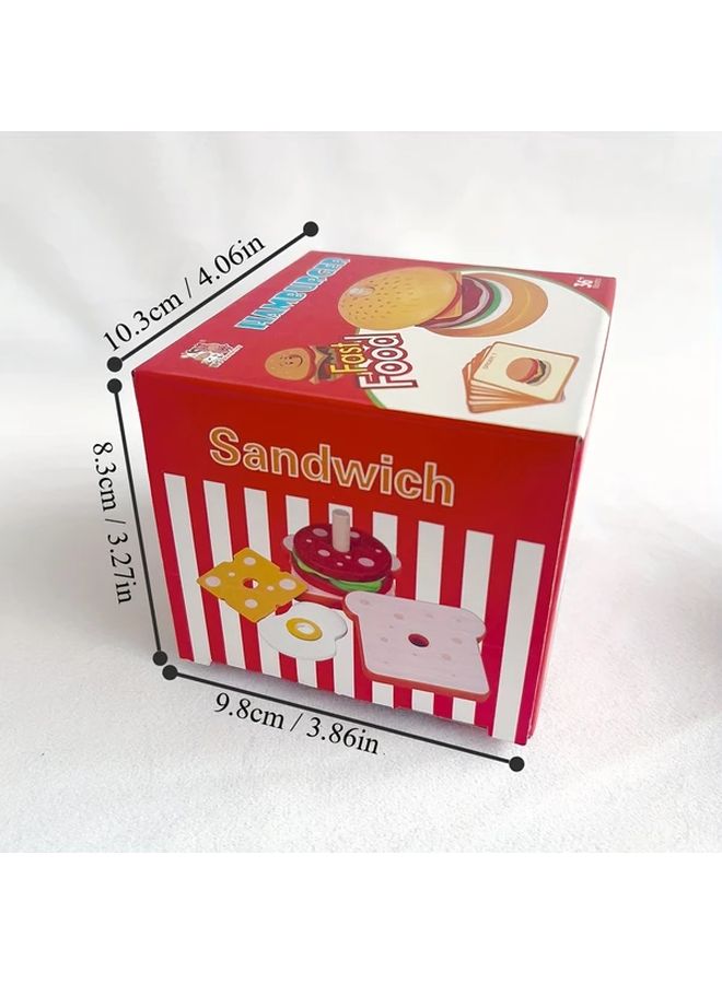 Fun Sandwich Build Wooden Puzzle Enhance Spatial Logic Focus Observation Skills Ages 3 6 - Image 3