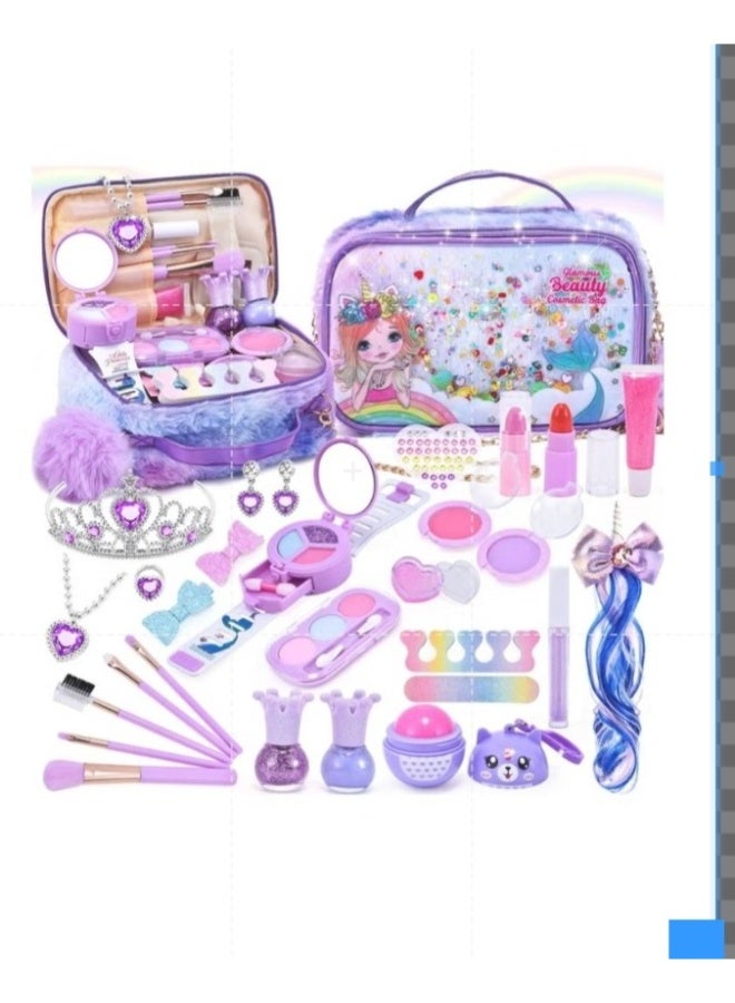 Kids Makeup Kit for Girls, Unicorn Makeup Set, Real Washable Make up Kit for Little Girl Princess Toddler Makeup for Kid Birthday Gifts Unicorn Toys for Girls