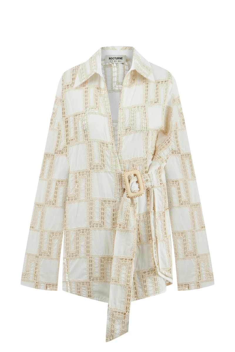 Nocturne Belted Embroidered Jacket