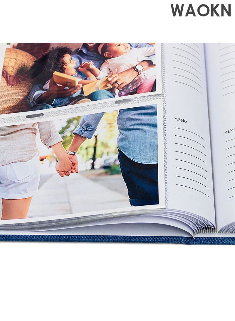 دبليو أيه أو كي أن ألبومات صور عائلية متينة محمولة مقاس 6 بوصات، كتاب صور لحمل 300 صورة، غلاف مقوى من الكتان، كتاب ألبوم بولارويد للصور العائلية والذكرى السنوية والمواليد الجدد وحفلات الزفاف والسفر والأولاد والبنات وهدايا أعياد الميلاد (أزرق) - Image 4