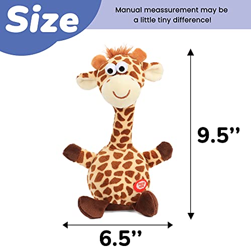Hopearl Talking Giraffe Repeats What You Say Shaking Head Electric Interactive Animated Toy Speaking Plush Buddy Gift for Toddlers, 9.5'' - Image 2