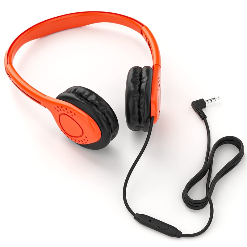 Maeline Bulk Headphones On-Ear Wired Headphones Adjustable Headband with Soft Faux Leather Cushions for School Classrooms, Libraries, Travel - 3.5mm Plug - 10 Pack - Multicolor - Image 4