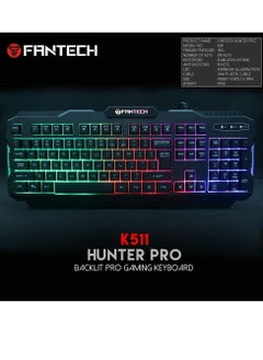 FANTECH FANTECH P51SE Gaming Keyboard and Mouse, Gaming Headset and Headphone Stand, Gaming Mouse Pad Combo - Wired RGB Rainbow Backlit PC Gamers Basic 5 in 1 Gaming Set - Black  - Image 2