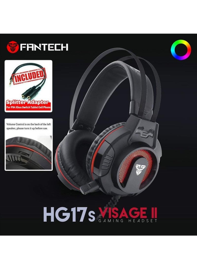 FANTECH - FANTECH P51SE Gaming Keyboard and Mouse, Gaming Headset and Headphone Stand, Gaming Mouse Pad Combo - Wired RGB Rainbow Backlit PC Gamers Basic 5 in 1 Gaming Set - Black - Image 1