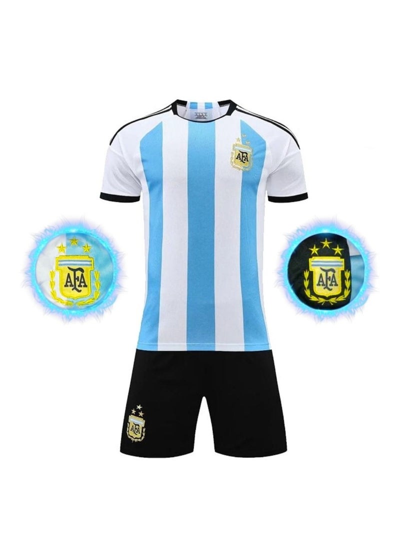 Generic - Argentina Football Home Jersey Kit 2022 World Cup Champion Edition Jersey And Short - Image 1
