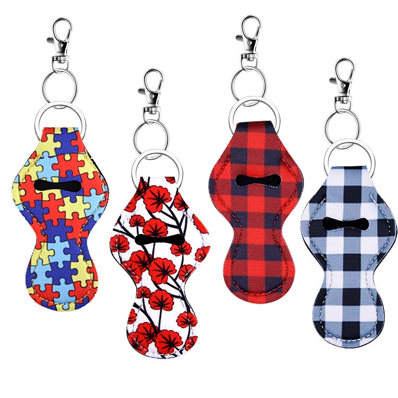 Duufin Duufin 20 Pieces Chapstick Holder Keychains Bulk with 20 Pieces Metal Clip Cords Lipstick Holder Chapstick Keyring Holder  - Image 3