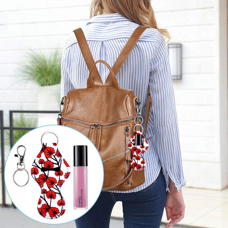 Duufin Duufin 20 Pieces Chapstick Holder Keychains Bulk with 20 Pieces Metal Clip Cords Lipstick Holder Chapstick Keyring Holder  - Image 5