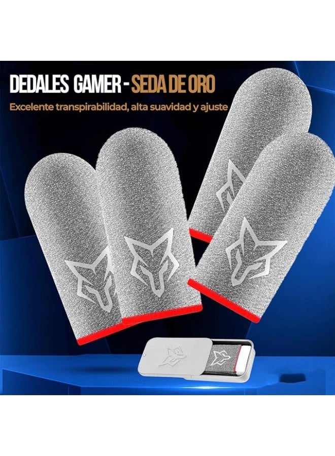 سارافوكس Sarafox 4 Professional V10 Gamer Thimbles من ألياف الحرير للألعاب على الهاتف المحمول - Image 5