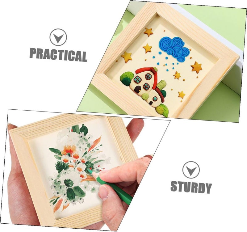 GALPADA 5pcs Wooden DIY Picture Frames 20x20cm Paintable Blank Photo Frames for ’ Art Display and Craft Projects, Wood Material, Suitable for Boys and Room Décor - Image 3