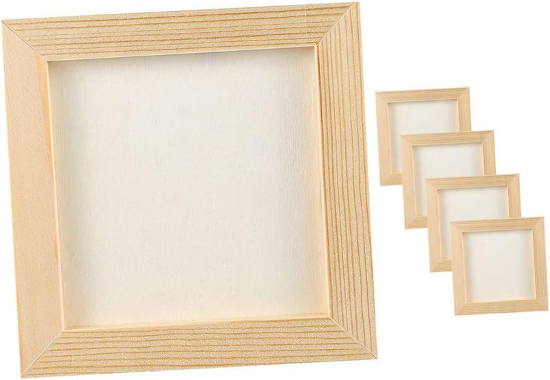 GALPADA 5pcs Wooden DIY Picture Frames 20x20cm Paintable Blank Photo Frames for ’ Art Display and Craft Projects, Wood Material, Suitable for Boys and Room Décor - Image 1