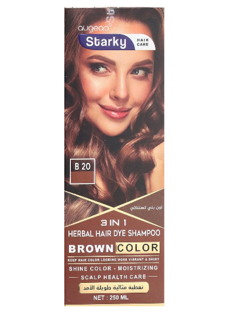 Starky - Hair Color Shampoo Brown Color B 20 - 250 Ml - Image 1