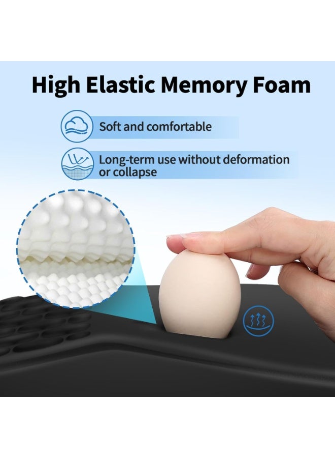 Ergonomic Mouse Pad with Wrist Rest Support, Mousepad with Comfortable Memory Foam Wrist Rest and Non-Slip PU Base for Pain Relief, Computer, Laptop, Office, Home - Image 3