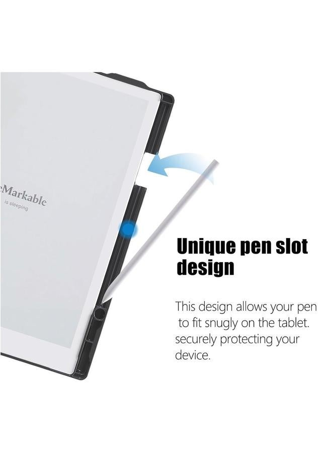 Case Compatible with Remarkable Paper Pro 11.8 inch 2024 - Multi-Viewing Adjustable Folding Book Folio Cover Built-in Pen Holder for - Image 5