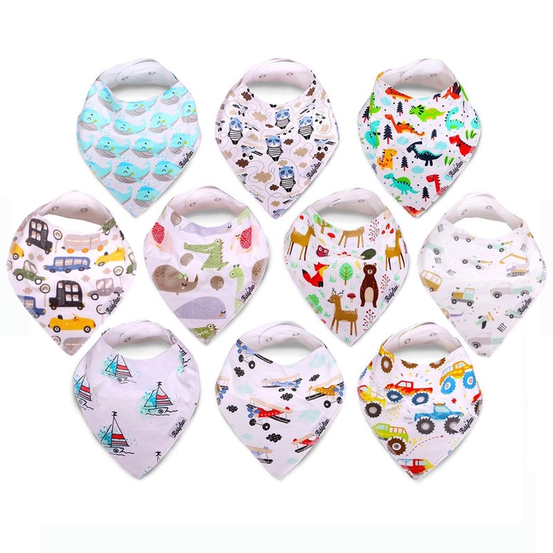 KiddyStar Drool Bibs for Babies â€“ Organic, Unisex, Soft Absorbent Teething Bibs with Adjustable Snaps - Image 1