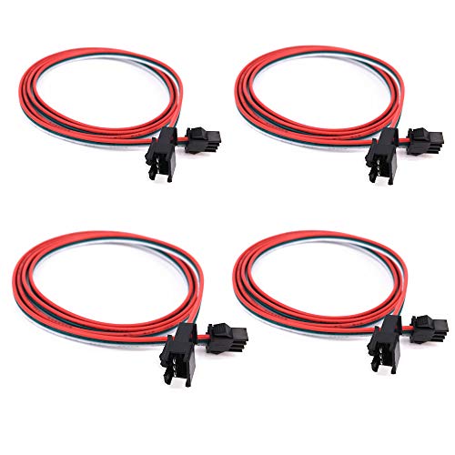HUALAND 4 pcs/pack 1M/3.28ft 3 Pin JST SM Male Female Plug LED Connector Cable For WS2812B WS2811 SK6812 symphony LED lights with connectors，SM 3 pin without soldering light controller wire，3 pin jst sm - Image 1