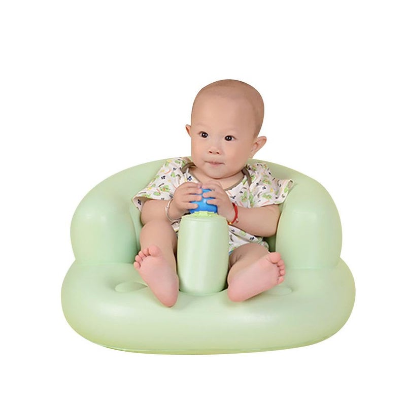 VBMSoft Baby Bath Floor SeatSofaChair with inbuilt Inflatable Pump Green Japan Soft Baby Bath - Image 5