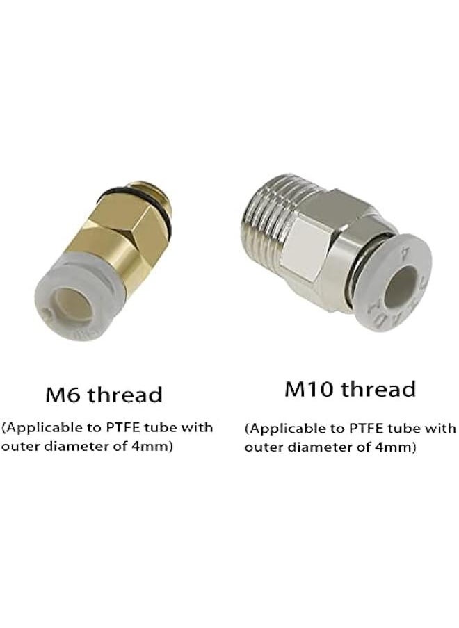 1Set PTFE Tube Blue PTFE Tubing (1M) with PC4-M6 Fitting and PC4-M10 Fitting Connector for 3D Printer 1.75mm Filament