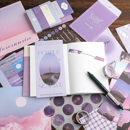 STORE 2508 Store2508 346pcs Journal Supplies Kit Vintage Scrapbook Stickers Art journaling kit. Journal Schedulers DIY Paper Stickers for Decoration Notebook Collage Album Aesthetic Tape (Moonlight) - Image 3