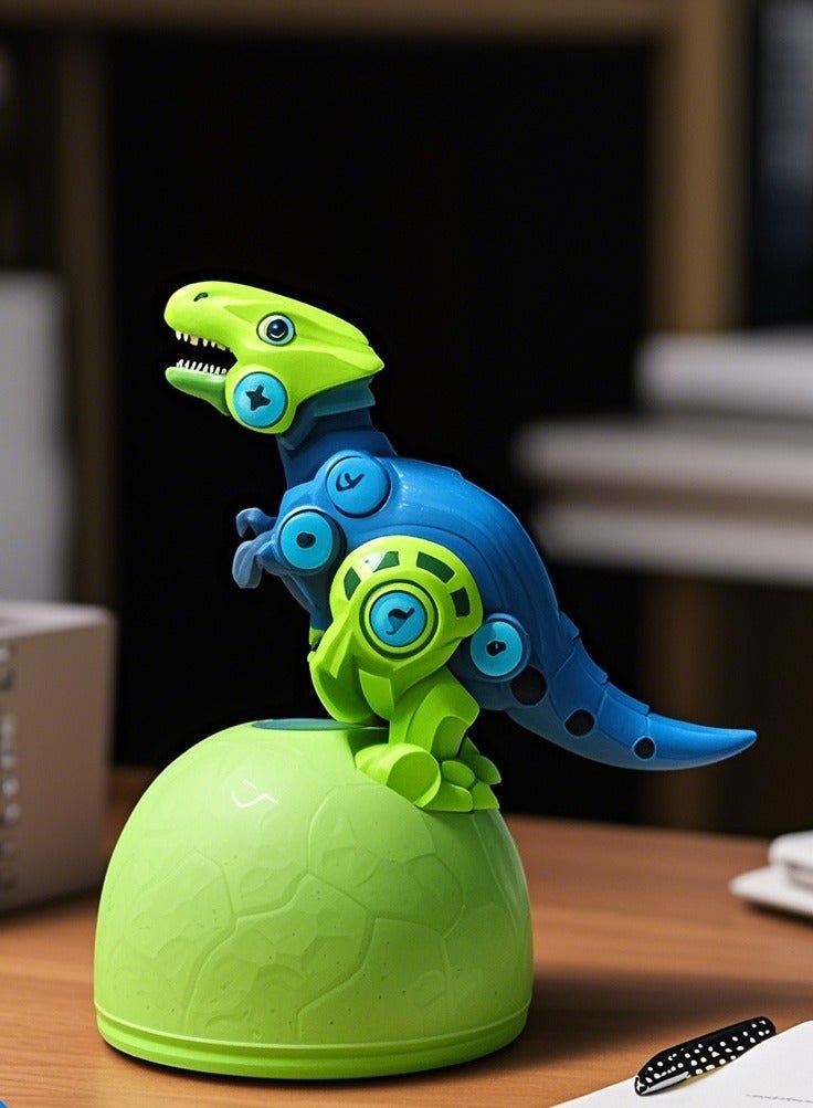 assembling dinosaur building blocks，dinosaur egg，DIY toys, educational assembling toys for children and adults，blue egg and blue dinosaur - Image 1