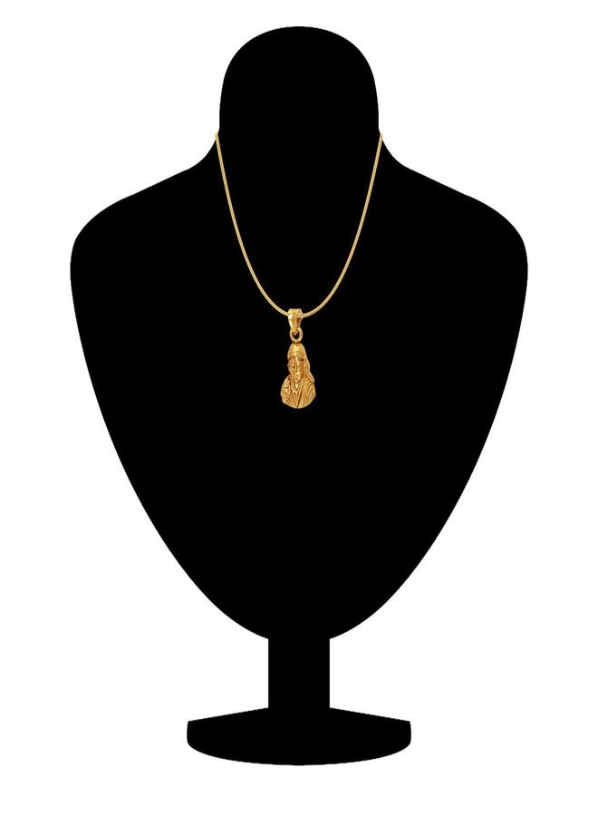 Mahi Exa Collection Sai Baba Gold Plated Religious God Pendant with Chain for Men & Women PS6012005G - Image 3