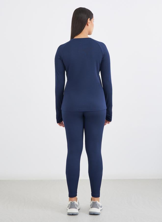Styli Active Textured Rib Long Sleeve Top with Badge Detail - Image 4