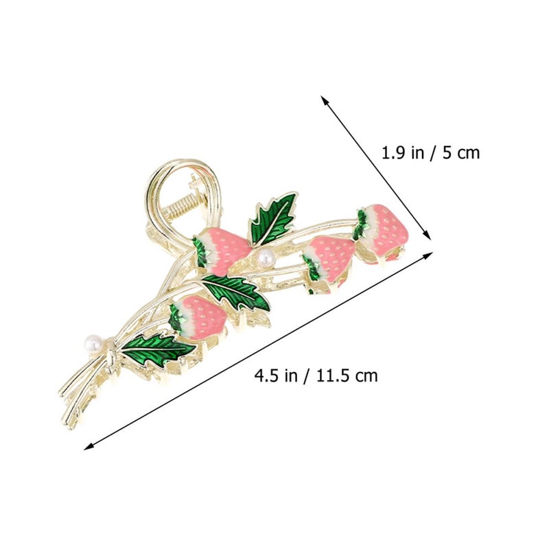 Strawberry Metal Hair Claw Clip Large Non Slip For Women Daily Wear Party - Image 3