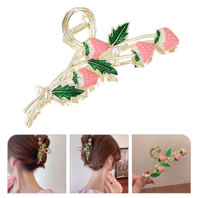 Strawberry Metal Hair Claw Clip Large Non Slip For Women Daily Wear Party - Image 5