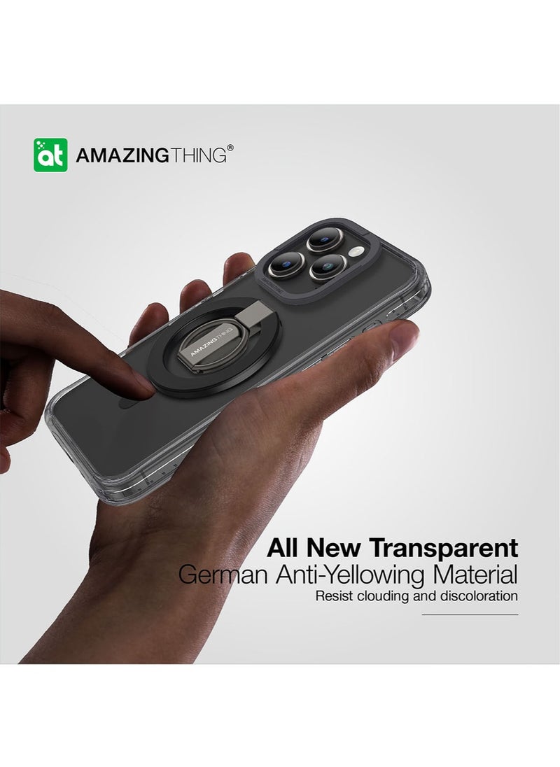 AMAZINGthing مجموعة حامل/حامل/غطاء جراب Titan Pro Mag Grip لهاتف iPhone 15 PRO مع MagSafe - أسود  - Image 5