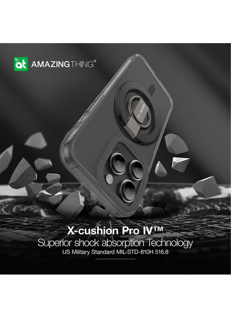 AMAZINGthing مجموعة حامل/حامل/غطاء جراب Titan Pro Mag Grip لهاتف iPhone 15 PRO مع MagSafe - أسود  - Image 4