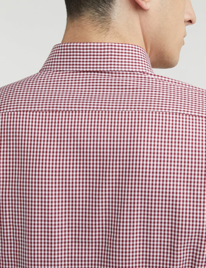 Van Heusen Cotton Men's Slim Fit Shirt (VHSFFSLBJ70970_Maroon 39) - Image 5
